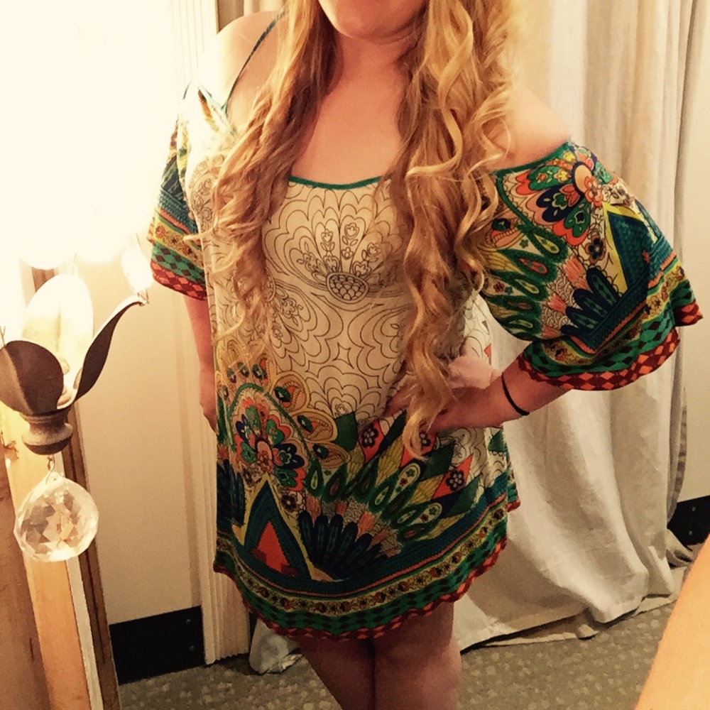 Open shoulder dress